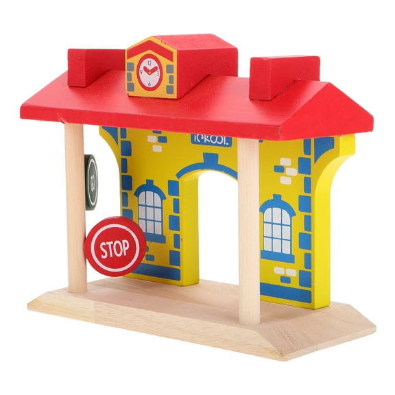 FRCOLOR Wood Train Track Accessories Toy Set for Kids with Diverse Scenes Craftsmanship 70