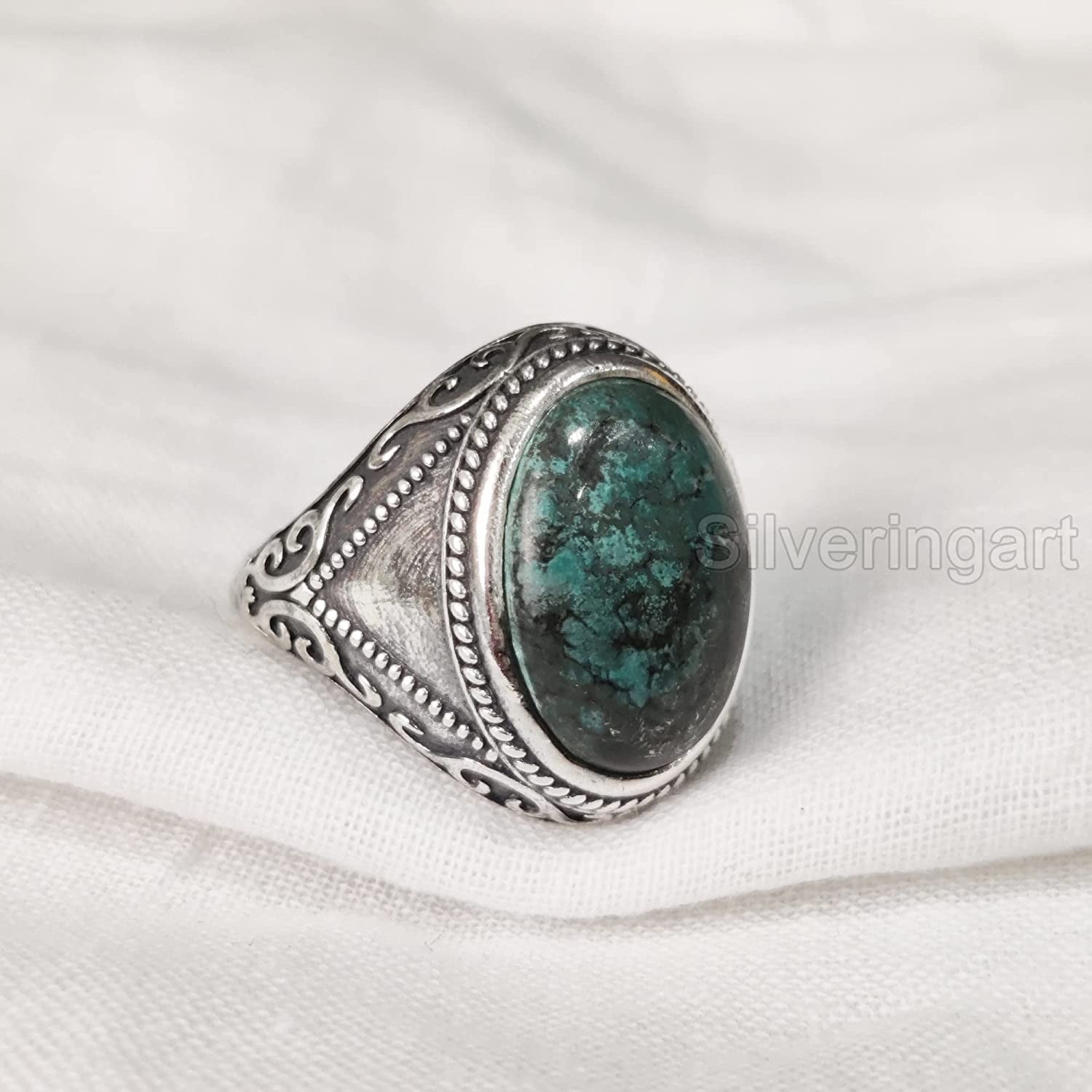 Tibetan Turquoise Ring, Silver Jewelry, 925 Silver Ring, Father's Day ...