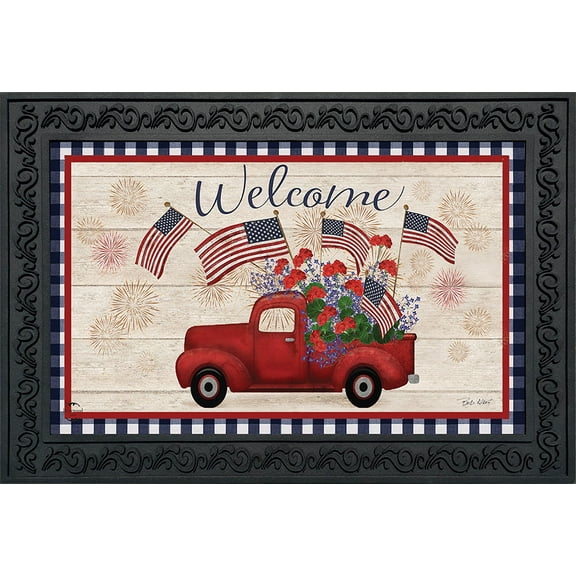Briarwood Lane Stars And Stripes Truck Patriotic Doormat