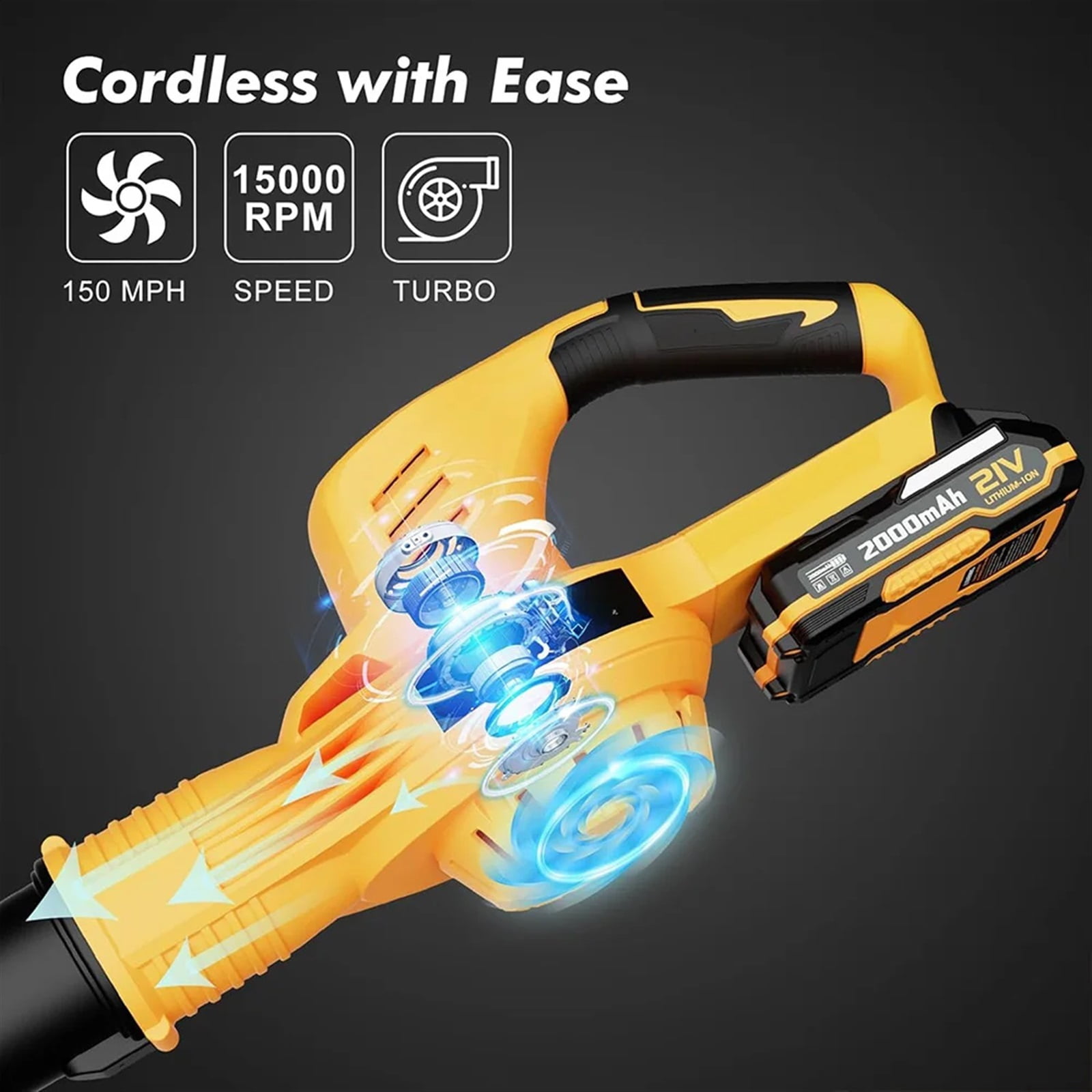 3000W Electric Air Blower Turbo Cordless Vacuum Cleaner For Garden Suction Leaf Dust Collector Power Tool