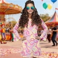 thumbnail image 2 of Retro Era Hippie Roleplay Party Stage Performance Casual Dress Fashion Pink XL, 2 of 4
