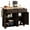 2 Drawers 4 Doors Brown, variant on Walsunny Kitchen Islands Carts with Drop Leaf Table 2 Drawers 5 Wheels 4 Magnetic Doors Rolling Storage Cabinet Black