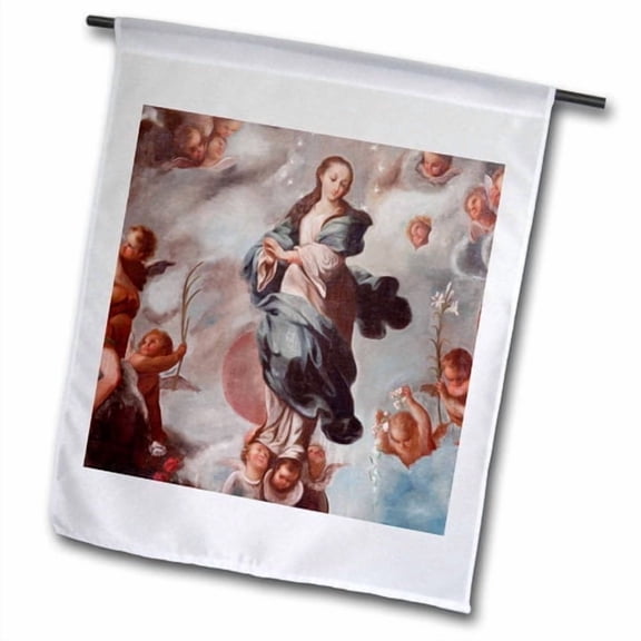 3dRose, Mexico, San Miguel de Allende. La Concepcion religious painting. , 12 x 18 inch Garden Flag