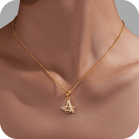 AOROCO Initial Necklaces for Women - 14K Gold Plated Dainty Trendy Letter Pendant Initial A Necklace Personalized Necklace Jewelry Gifts