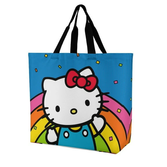 Hello Kitty Tote Bag For Women, Shoulder Bags Big Reusable Grocery Handbag For Shopping Picnic Work Beach