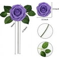 thumbnail image 2 of Duslogis Artificial Flowers 25pcs Real Looking Purple Foam Fake Roses with Stems for DIY Wedding Bouquets Bridal Shower Centerpieces Arrangements Party Tables Decorations, 2 of 8