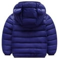 thumbnail image 4 of PatPat Baby Coat Toddler Boys Girls Winter Jackets Stylish 3D Ear Print Outerwear Solid Hooded Coats, Dark Blue, 3-4 Years, 4 of 10