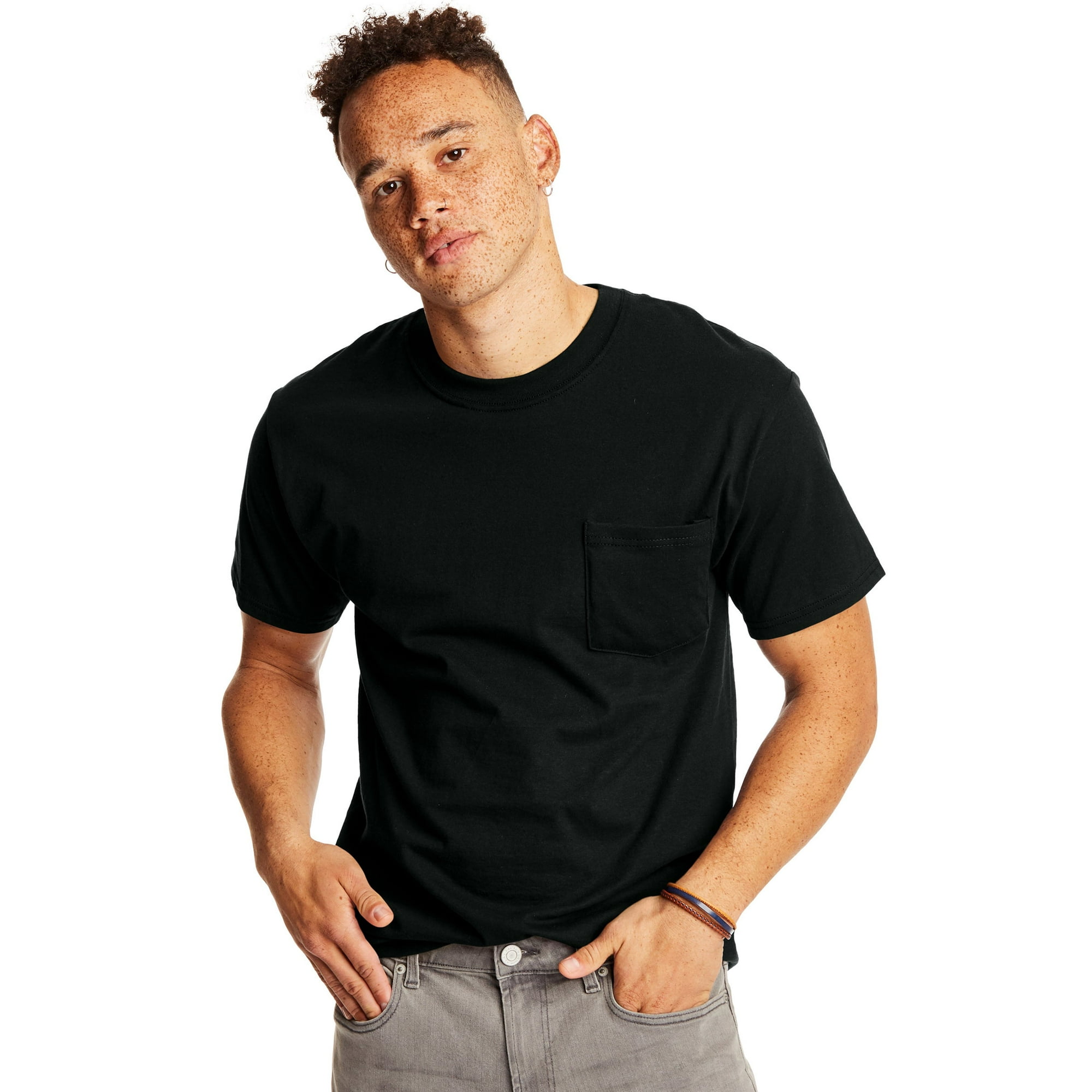 Black t shirt hanes hot sale