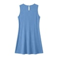 thumbnail image 6 of Rutainlusire Womens Summer Dresses Women's Summer Solid Color Sleeveless Ruched Round Neck Loose Waist Dress Sky Blue M, 6 of 6