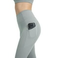 thumbnail image 3 of YITTY Active Women's UltraLuxe High-Waist Pocket Legging, Athleisure, 4-Way-Stretch, Sage Grey, XXL/1X, Capri | 19" Inseam, 3 of 7