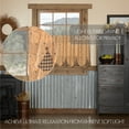 thumbnail image 3 of Primitive Tier Set Maisie Floral Check Scalloped Black Tan Cafe Kitchen Curtains TCC Brands, 3 of 5