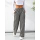 thumbnail image 2 of TRKIYQC Pantalones de chándal informales para mujer, pantalones deportivos de pierna recta con cintura elástica de color sólido, verde militar/gris TRKIYQC casual, 2 of 9