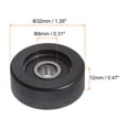 thumbnail image 2 of Unique Bargains Roulement à Rouleau à Poulie en PU 8x32x12 mm, Roue de Guidage Revêtue de Polyuréthane pour Usage Industriel, Noir, 2 of 5