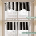 thumbnail image 5 of Black Striped Tie Up Valance Curtains for Windows, Kitchen Curtains Window Treatments, Modern Simple Farmhouse Beige Vintage Short Window Shades Valances for Bedroom Bathroom Cafe 54"x18", 5 of 8