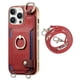 thumbnail image 2 of For iPhone 16 Pro Max Case Leather+TPU Phone Cover with Card Slots Kickstand and Lanyard - Green, 2 of 5