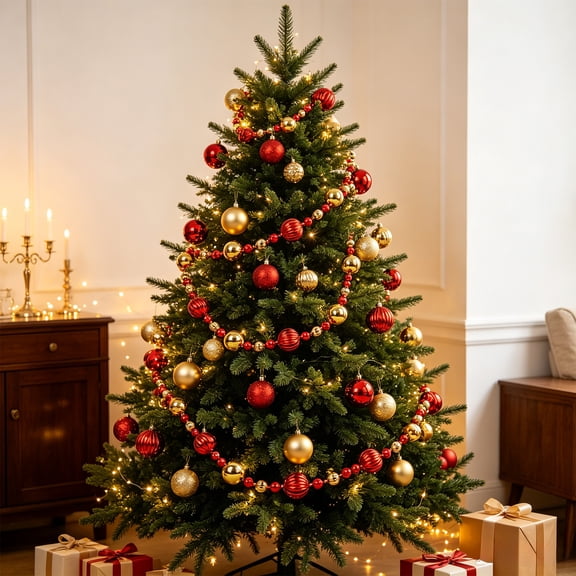YingYouFu Christmas Tree Decorations Christmas Ball Garland Christmas Tree Ball Decoration Shatterproof Ball Ornaments for Xmas Party Supplies, Indoor Outdoor Decor
