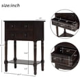 thumbnail image 2 of Slim Antique Entry Console Table with Drawers & Bottom Open Shelf, Solid Wood Sofa Couch Table for Entryway Hallway Living Room (Espresso), 2 of 8