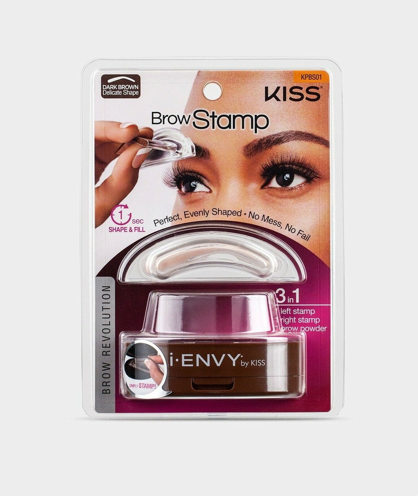 i-Envy by Kiss Brow Stamp for Perfect Eyebrow (KPBS01 - Dark Brown/Delicate S