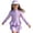 Light Purple, variant on Swimsuits For Girls Ruffled Zipper 2 Piece Swimsuit Long Sleeve Top Shorts Hat 3 Piece Set Light Blue 5 Y-6 Y