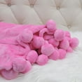 thumbnail image 5 of Home Soft Things Pompom Throw - Festival Fuchsia - 60" x 80" Jumbo, 5 of 7