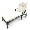 thumbnail image 2 of Jordan Manufacturing 72" x 22" Veranda Cream Solid Rectangular Outdoor Chaise Lounge Cushion with Ties and Hanger Loop, 2 of 10