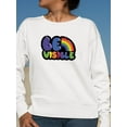 thumbnail image 2 of Be Visible Bubblegum Banner Sweatshirt Women -Smartprints Designs, Female 3X-Large, 2 of 4