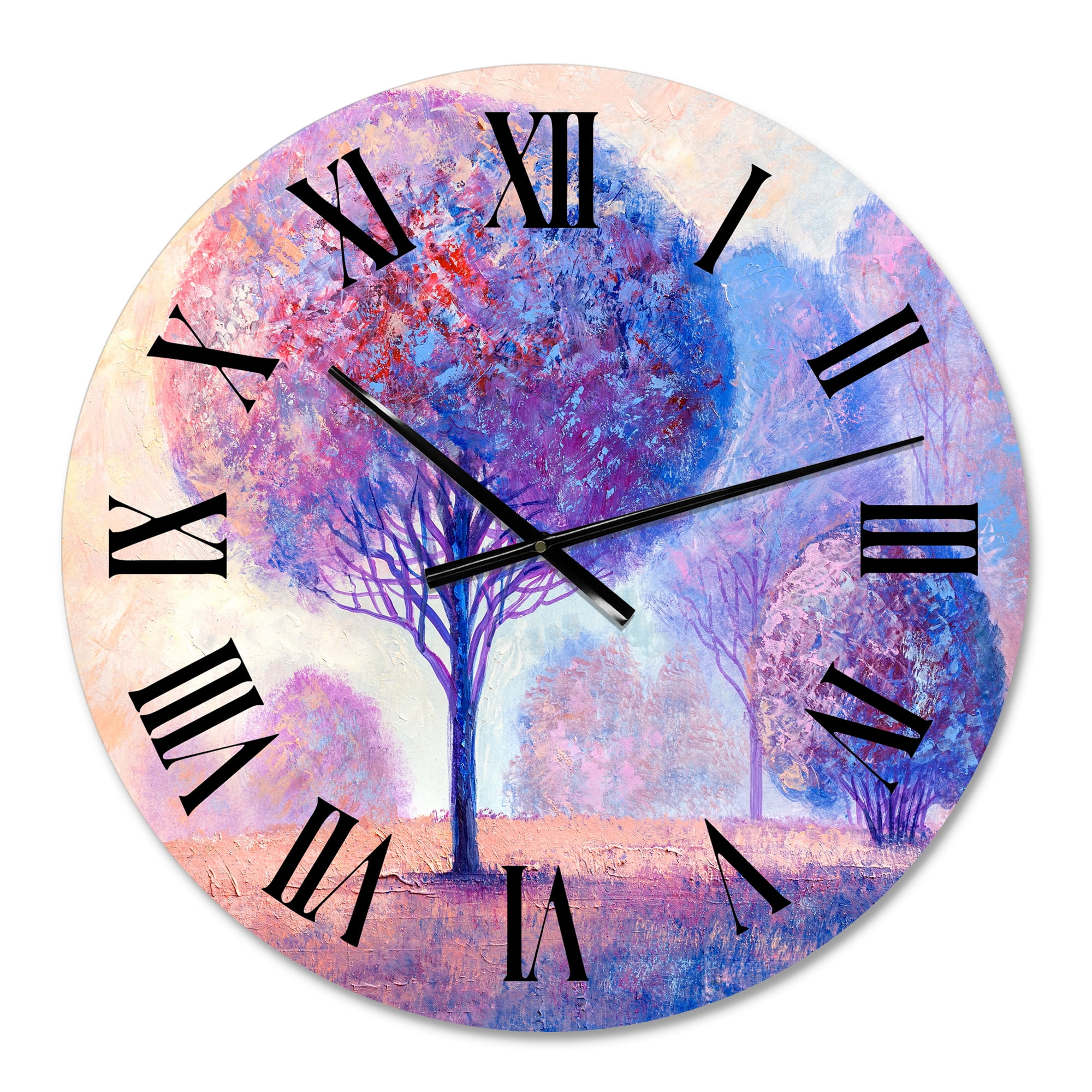 Designart 'Colourful Trees Impression Ii' Traditional Wall Clock