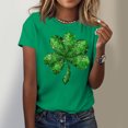 thumbnail image 5 of JURANMO St Patricks Day Shirts Womens Funny Luck Shamrock Graphic Tees Summer Casual Crew Neck Blouses 2025 Vacation Holiday Beach Outfits Green S, 5 of 6