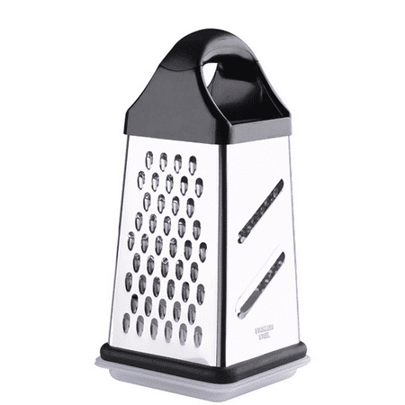 

Professional Box Grater Hand Held Cheese Grater Slicer Grater Essential Kitchen Functions for Coarse Medium Fine Slicing Black