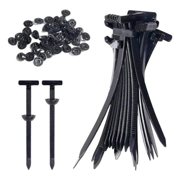 100PCS Nylon Universal Cable Tie Buckle, Heavy Duty Self-Locking Nylon Zip Ties Holder, UV-Resistant Fasteners for Car Fender Trunk Repair, Wire Bundling, Home & Garage Use