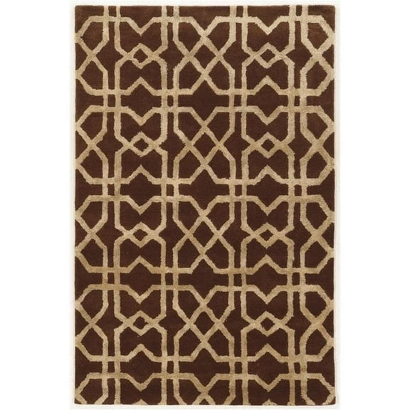 Riverbay Furniture 2' x 3' Hand Tufted Rug in Brown and Sand