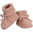 thumbnail image 2 of Luogg Baby Sneakers For Infants Soft Knit Booties With Bow Cute First Shoes Warm Winter Toddler Socks For Boys Girls Size 9-12 Months Pink, 2 of 5