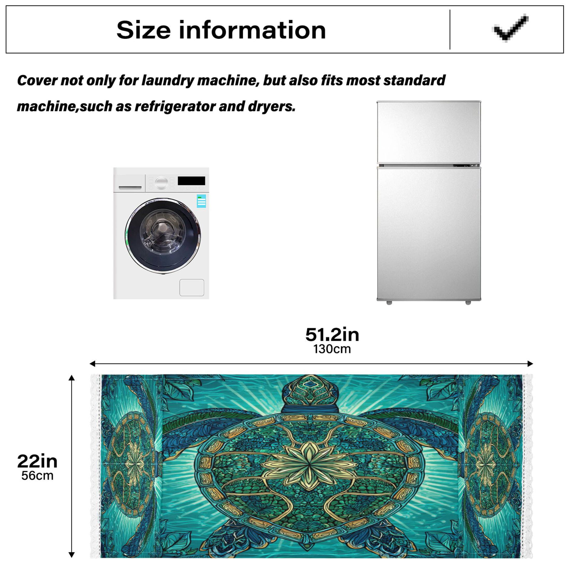 Wobogo Mandala Turtle Washing Machine Cover Dustproof Washer Dryer Cover Waterproof Laundry Room Decorative Protector