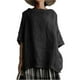 thumbnail image 1 of Blusa de media manga con cuello barco para mujer, camiseta holgada para mujer, camisa de talla grande, 1 of 1