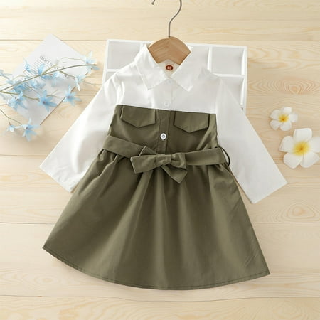 

niuredltd baby print girls fall long sleeve patchwork princess dress clothes