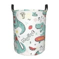 thumbnail image 1 of Balery Music Lover Dinosaur Cesta de ropa redonda con asas, impermeable, independiente, para ropa, juguetes, dormitorio y familia-Medium, 1 of 6