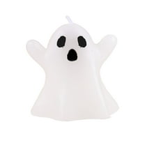 XIAOLE Halloween Ghost Candles Spooky Candles White Floating Candles, Halloween Decorative Tabletop Candle, White Dripless Wax Burning Candles For Halloween Party