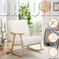 thumbnail image 4 of Rocking Chair Nursery Teddy Gliding Modern Accent Chair Upholstered Armchair Padded Seat White, 4 of 9