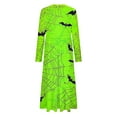 thumbnail image 4 of WXLWZYWL Womens Halloween Dress Plus Size Womens Dresses Fall 2024 Floral Printed Long Dress Long Sleeve Round Neck Sundress, 4 of 4