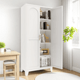 thumbnail image 2 of 71 Inch Metal Storage Cabinet with 2 Doors and 5 Adjustable Shelves, Lockable File Cabinet for Organizing Garage, Pantry, Basement, Laundry Room or Mudroom, White, 2 of 9