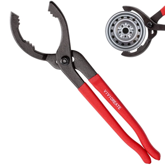 Vivicreate 12″ Adjustable Oil Filter Wrench Pliers, Large Removal Tool for Most Cars & Trucks Engine Filters