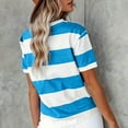 thumbnail image 4 of WTXUE T Shirts Striped Shirt Women Ladies Spring Summer Solid Color Printed Casual Comfortable Women'S Tops Short Sleeve Tops Short Sleeve Shirts for Women Womens Tops Casual Tunic Tops Sky Blue Xl, 4 of 6