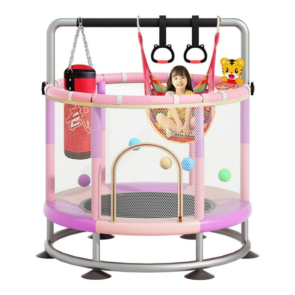 Trampolín Redcoutt de 60 pulgadas para niños con aro de baloncesto