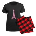 thumbnail image 5 of CafePress - Pink Eiffel Tower Women's Dark Pajamas - Women's Short Sleeve Print T-Shirt and Pants Dark Cotton Pajama Set, 5 of 7