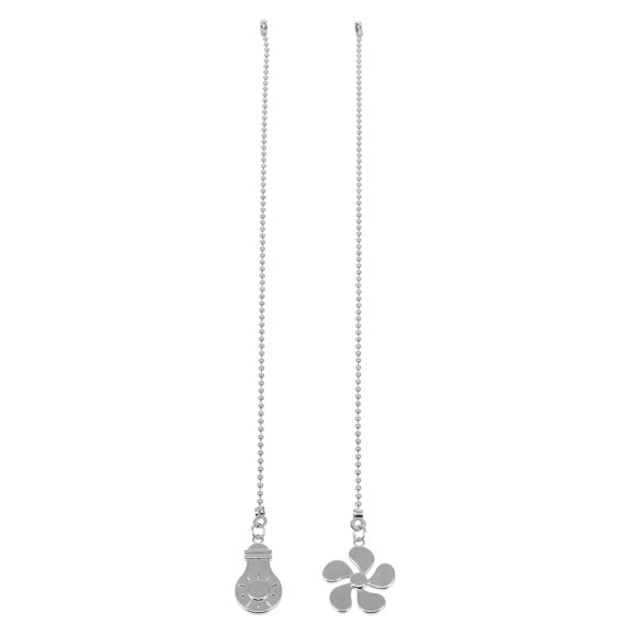 Ceiling Fan Chain Pull Extension in Silver Color for Home Use Made of Zinc Alloy 2pcs