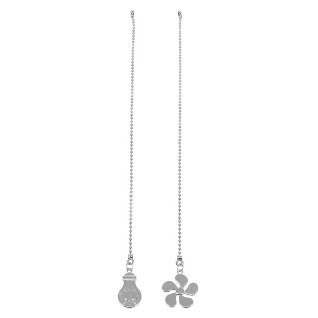 SHISUYAN 2Set Ceiling Fan Chains Extensions Silver Color 14.2x1.3x0.08in for Room Decorations and Shop Window Displays