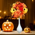 thumbnail image 4 of fall flowers sunflowers Artificial Flowers Autumn Sunflower for Fall Thanksgiving Festival Simulation Bouquet fall decor Plastic Fake Flower Ornaments Welcome Home Decorations sunflower decorations, 4 of 9
