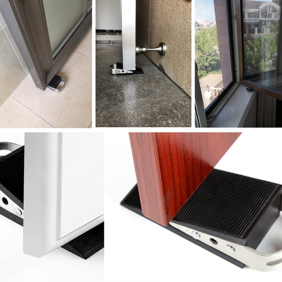 Milisten Heavy Duty Rubber Doorstop Black Perfect for Most Doors 2Pcs
