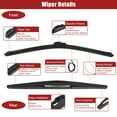 thumbnail image 6 of Unique Bargains 3 Pcs 28" 13" 14" Front Rear Windshield Wiper Blade Set Fit for Honda Fit with J / U Hook Black, 6 of 6