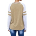 thumbnail image 5 of Women Stripe Splice Long Sleeve Crew Neck Shirt, 5 of 5